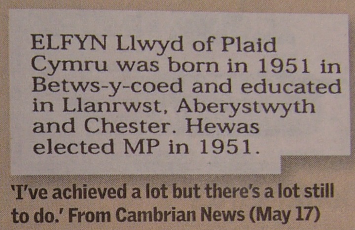 Born in 1951 in Bews-y-coed and educated in Llanrwst, Aberystwth and Chester.