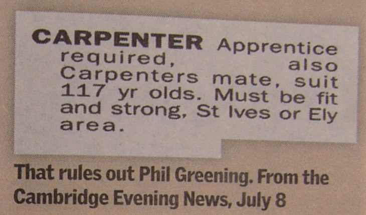 Carpenter Apprentice required.